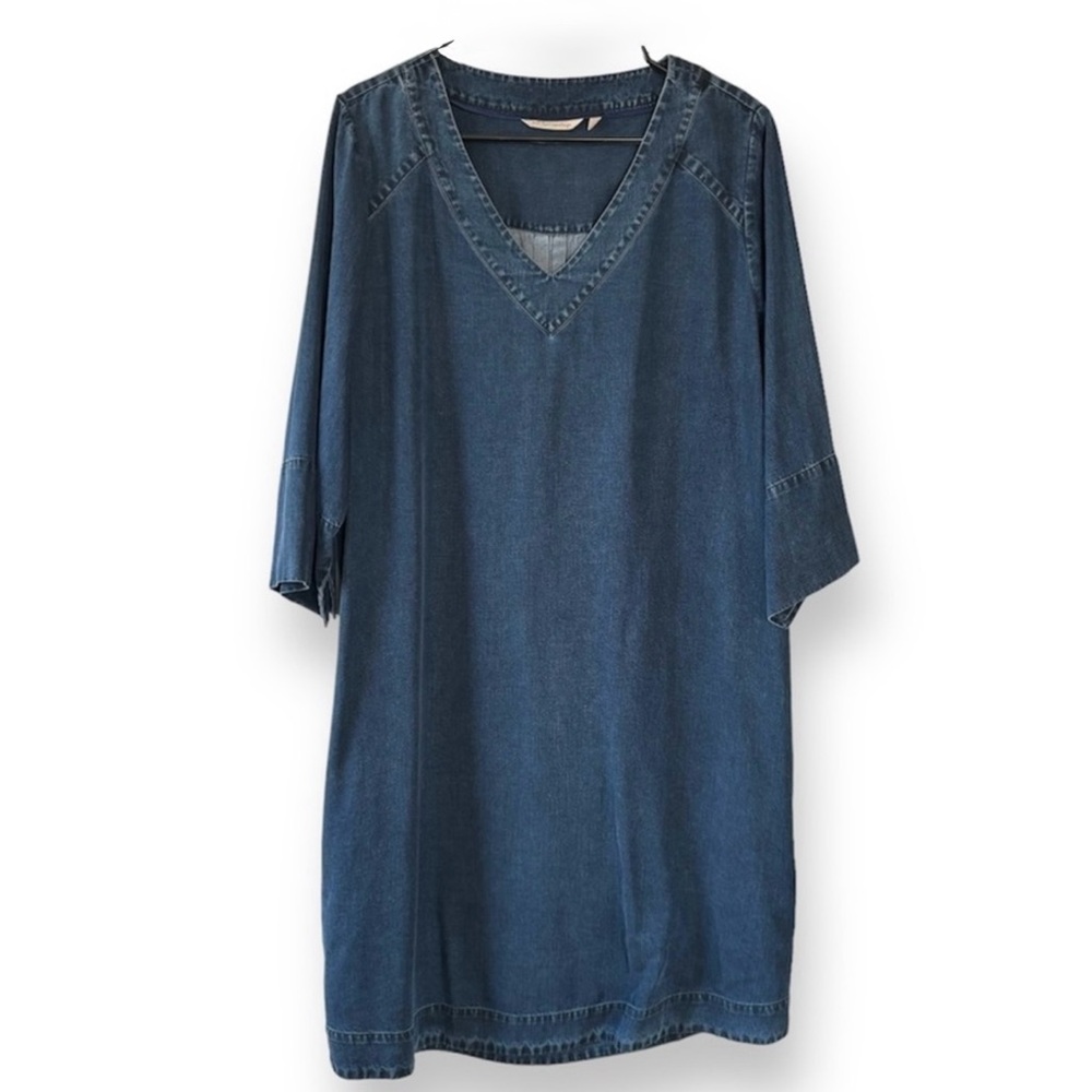 Soft Surroundings Blue Chambray
Oversized Fit 3/4 Length Sleeve Dress Size Large